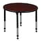 Regency Round Classroom Tables, 30 W, 30 L, 23-34 H, Wood, Metal, Mahogany TB30RNDMHAPBK - alternate 1